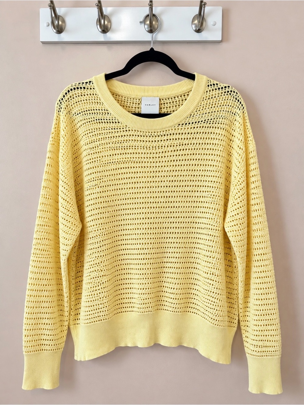 Varley Kershaw Knit Cotton Sweater Yellow Large from Anthropologie
